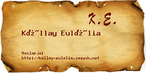 Kállay Eulália névjegykártya